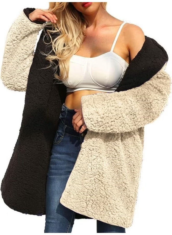 Barbora Plush Double-Sided Winter Women's Furry Jacket WS04KREM3 - Image 3